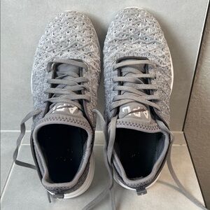 APL Gray Knit Lace-Up Sneakers